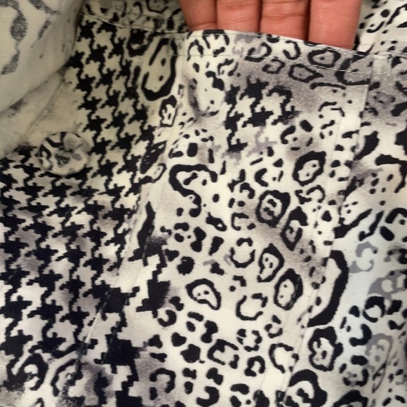 Black & Gray Houndstooth & Snakeskin Denim Vest / Small - Picture 9 of 11